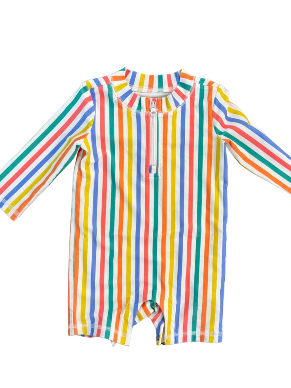 GAP Kids One-Piece Rash Guard Swimsuit - Multi Pastel Stripes
